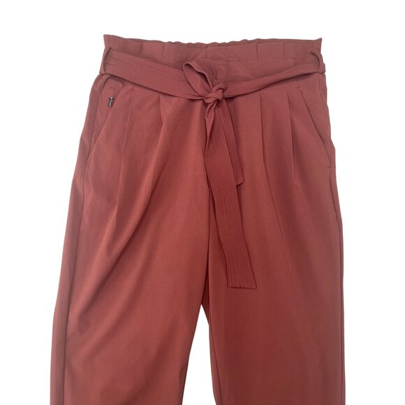 Athleta Skyline Pant II Reddish-Brown Tapered Fit With Tie Waist Size 6P - Picture 11 of 15
